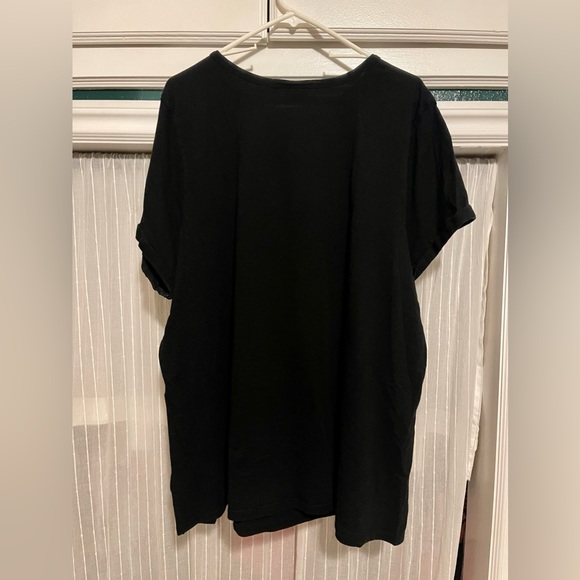 Black Spring Florals Choker Neck Tee - Picture 2 of 4